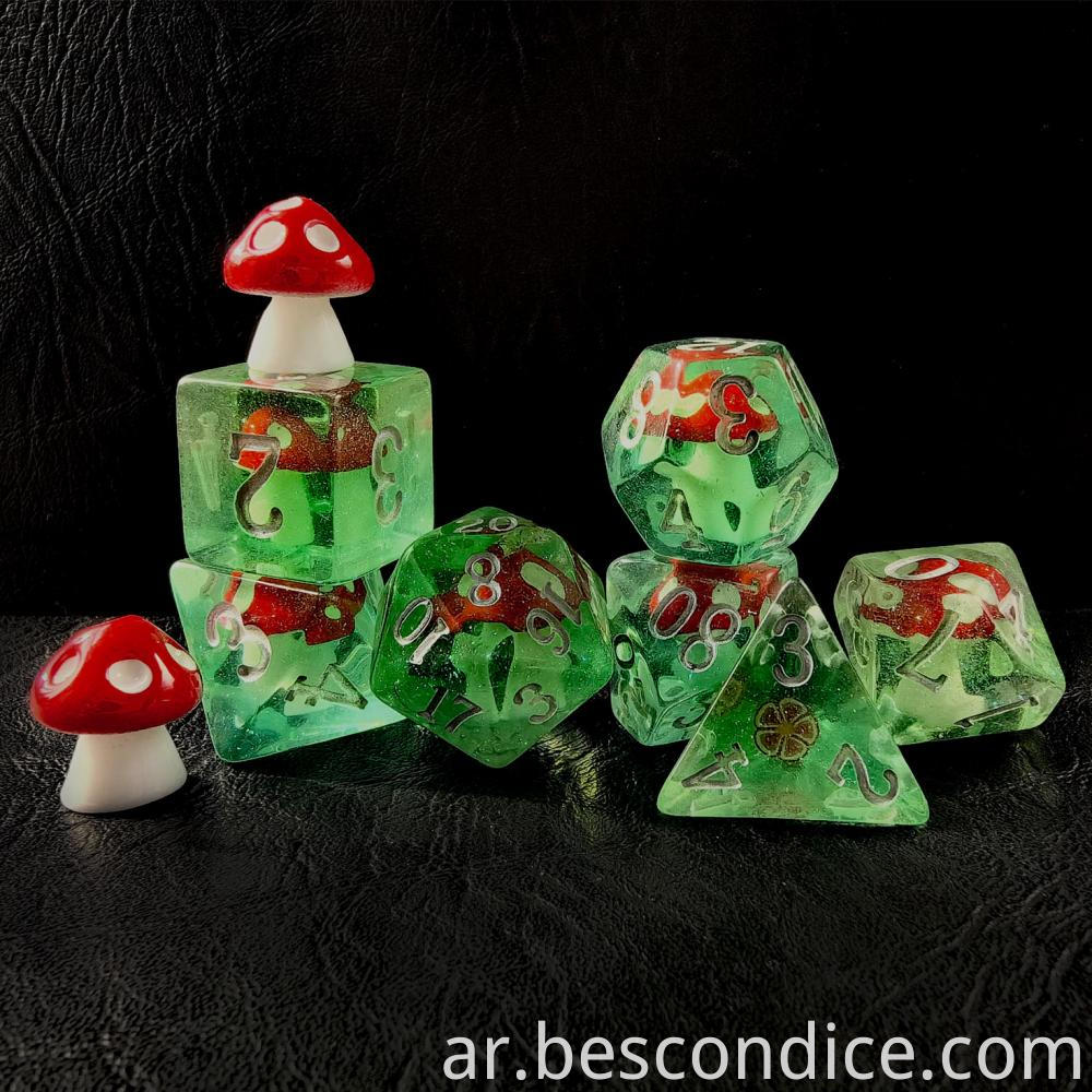 Mushroom Dice 7pcs Resin Dnd Dice 1